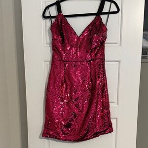 Sequin Mini Dress in Pink